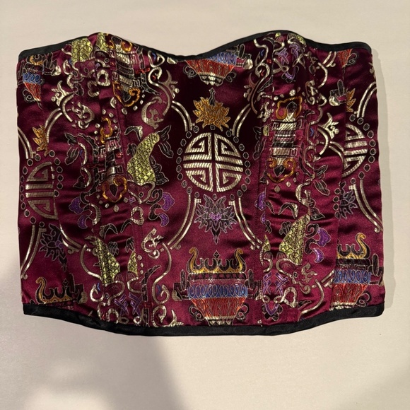 Fredrick's Of Hollywood Satin Print Corset Top Size Small - Picture 14 of 16